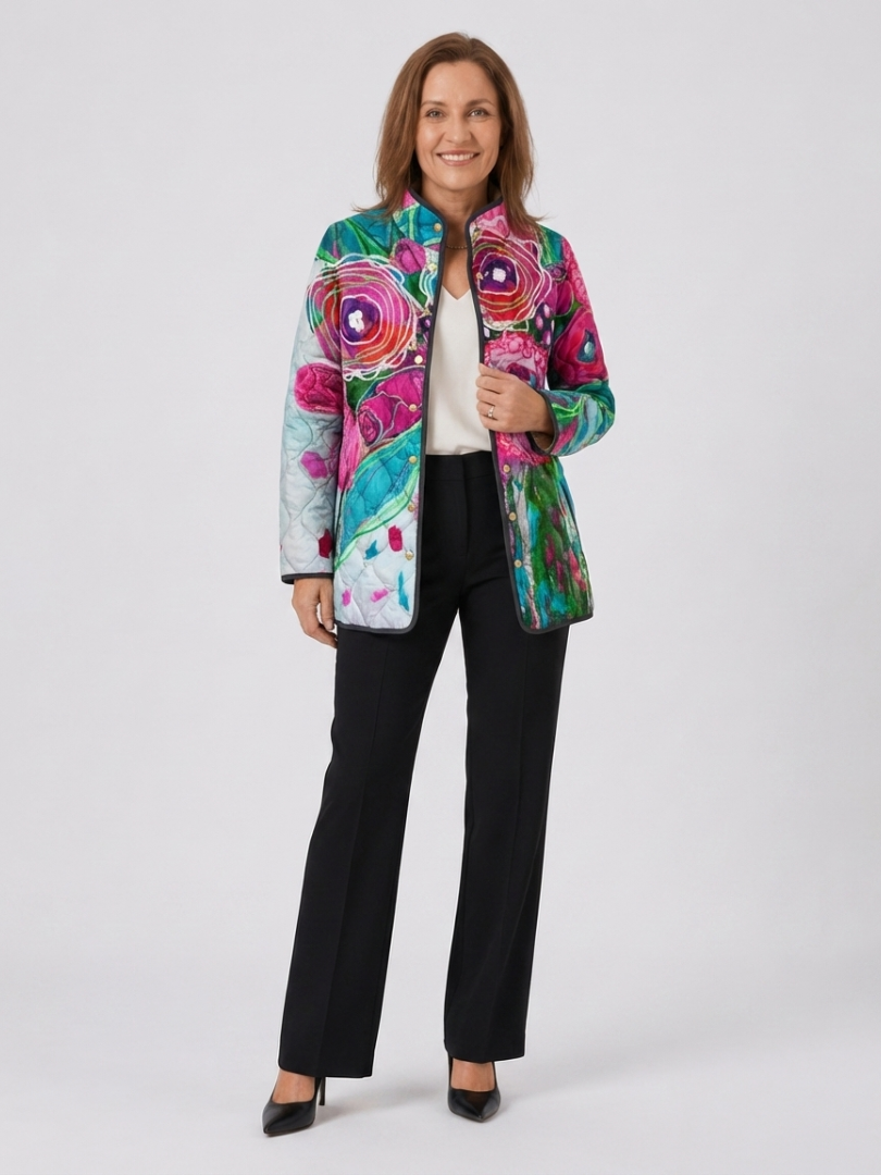MARIACORTES| Veste Matelassée Aquarelle Florale Lucie