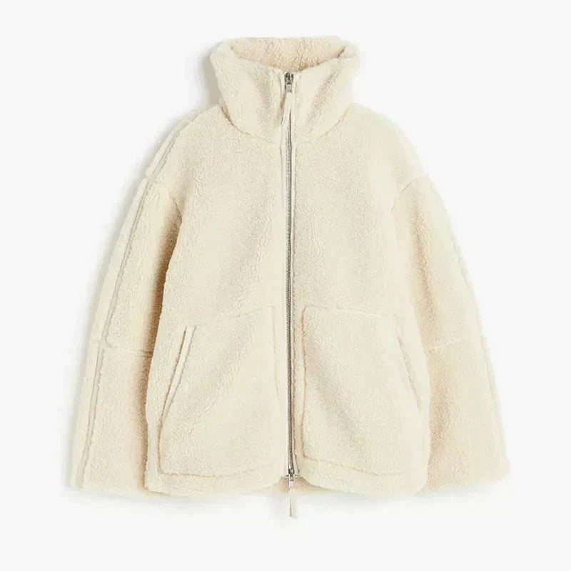 Silvana | Oversized Teddy bunda s vysokým límcem