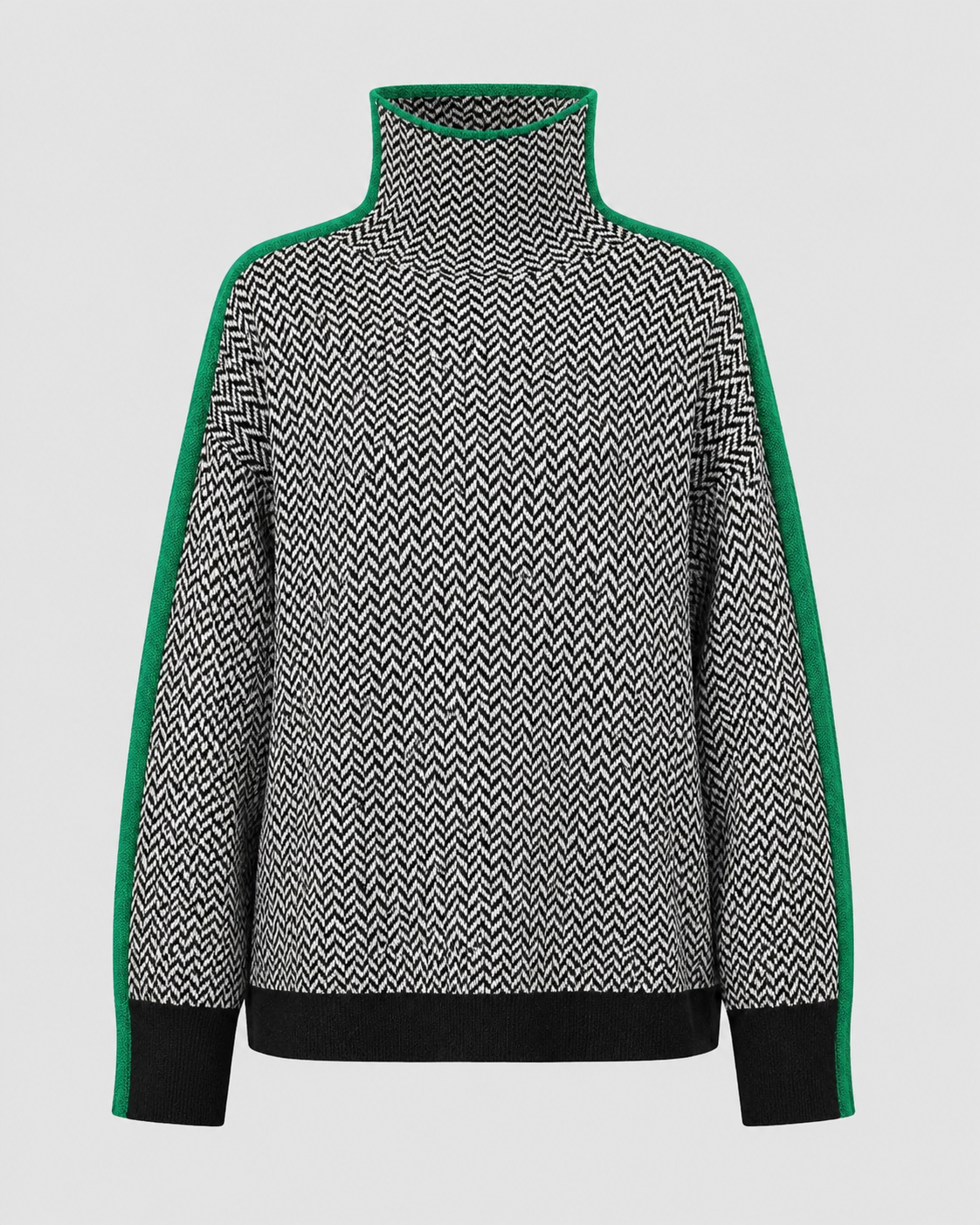 Jersey de mujer de espiga con cuello alto
