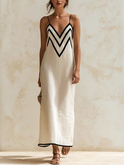 Marisa | Dlouhé šaty Chevron