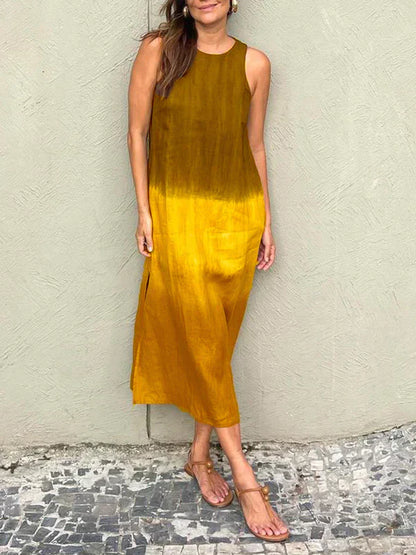 María | Splývavé maxi šaty s elegantním přechodem barev