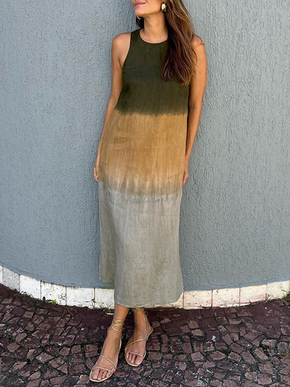 María | Splývavé maxi šaty s elegantním přechodem barev