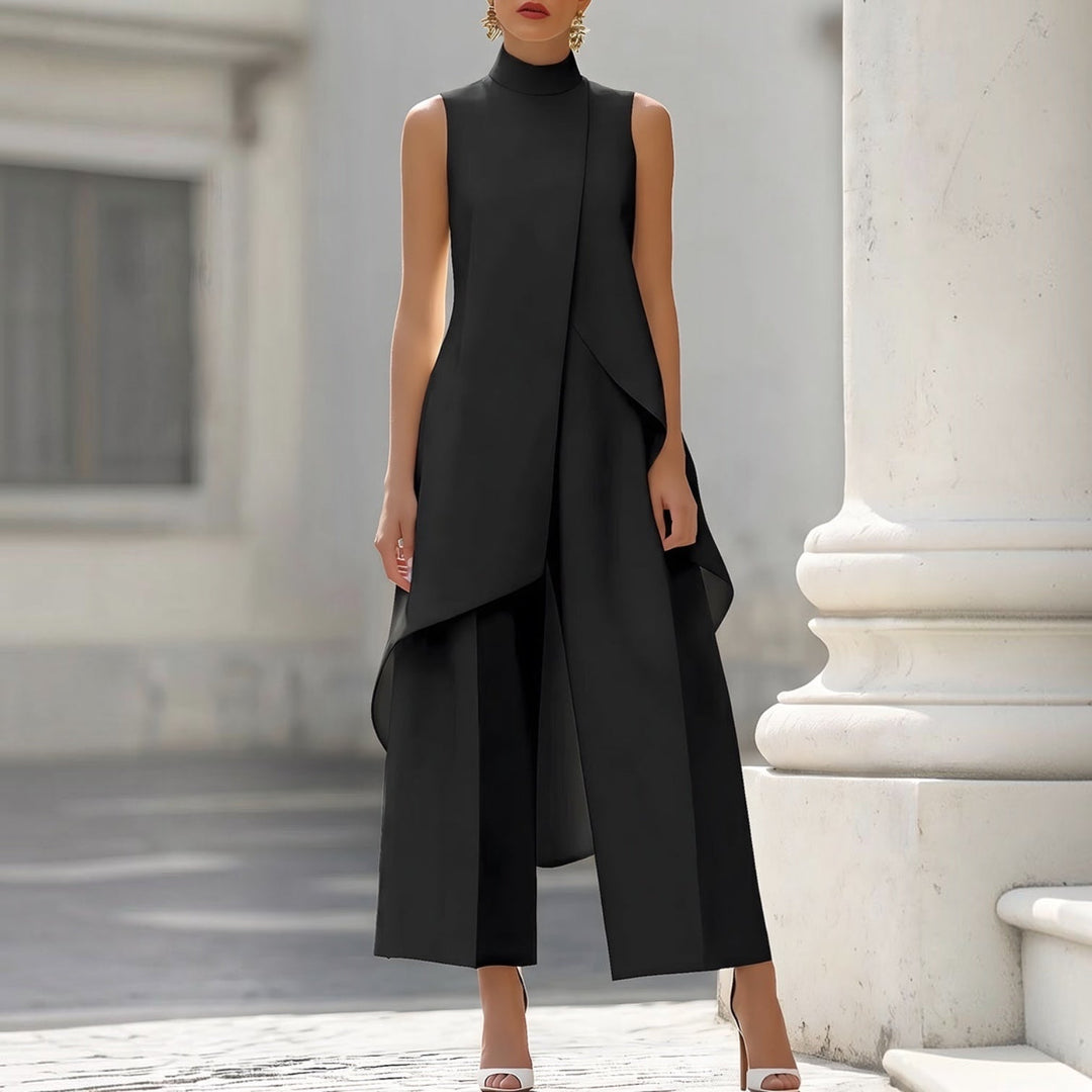 Valentina | Elegantní overal s řaseným topem a stojáčkem