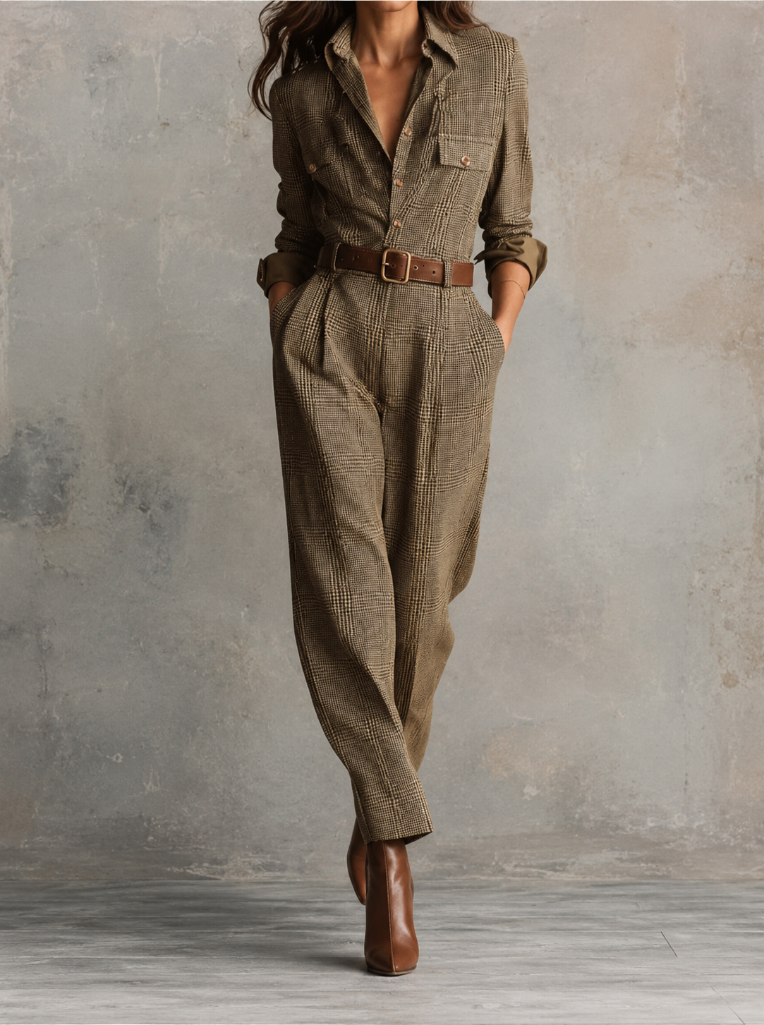 Anna | Elegant monokromt rutmönster
