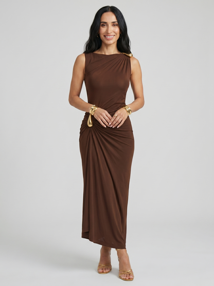 Cinthia | Elegantní šaty se zlatými úchyty