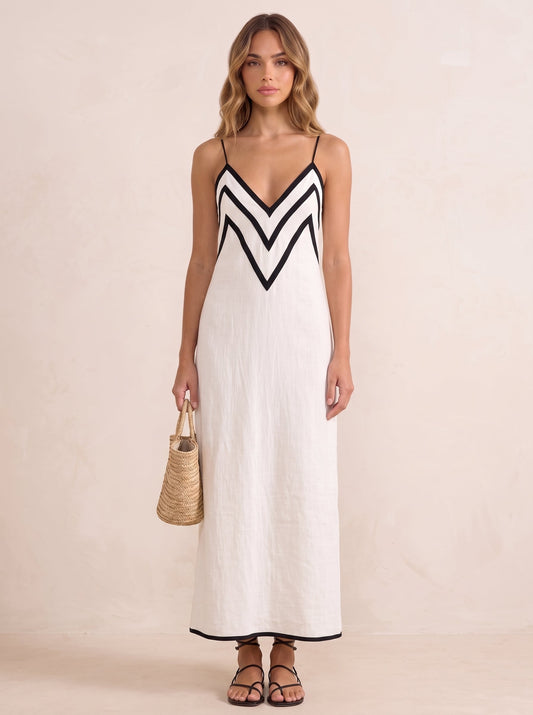 Marisa | Dlouhé šaty Chevron