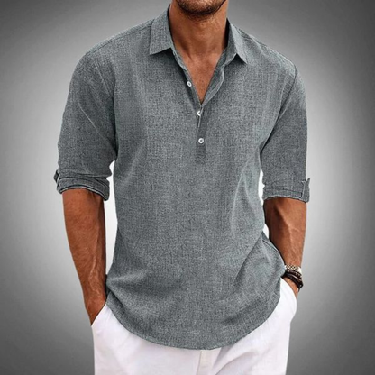 Sergio | Pánské polo tričko s knoflíky, dlouhý rukáv, rozhalenka | Léto