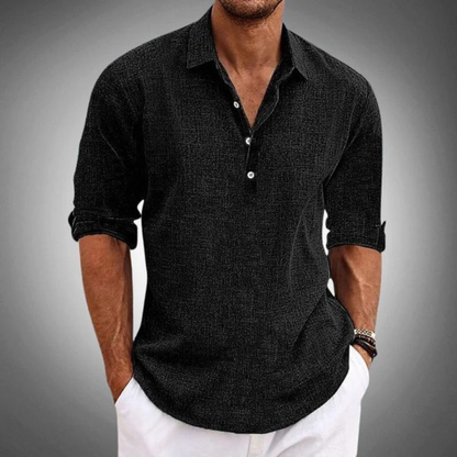 Sergio | Pánské polo tričko s knoflíky, dlouhý rukáv, rozhalenka | Léto