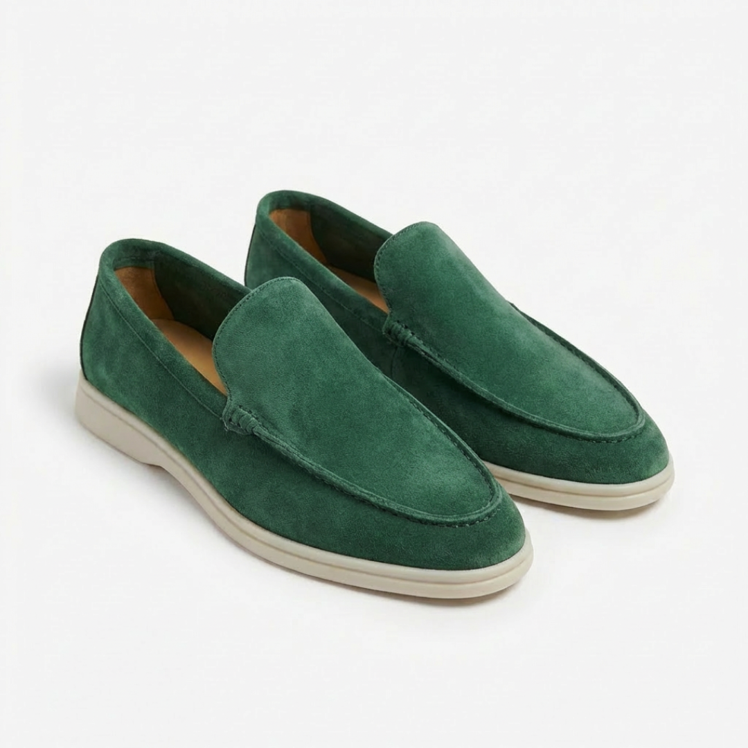 Sergio | Pánské nazouvací mokasíny s viditelným šitím a kontrastní podrážkou