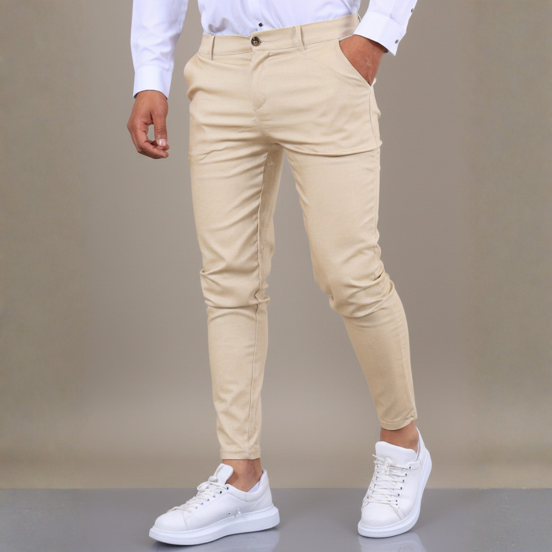 Unax | Pánské chino kalhoty skinny fit s úzkými kotníky, bočními kapsami a poutky na pásek