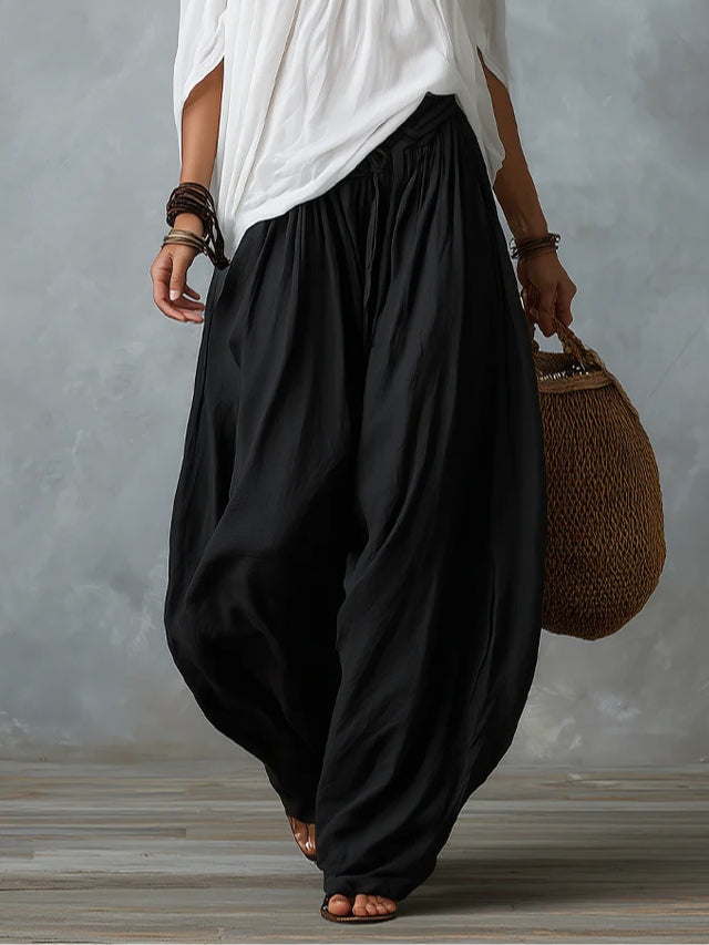 Freja | Vitt Set med Off-Shoulder Top och Lyktobyxor