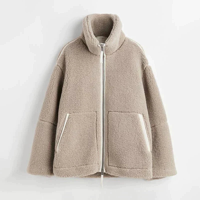 Silvana | Oversized Teddy bunda s vysokým límcem