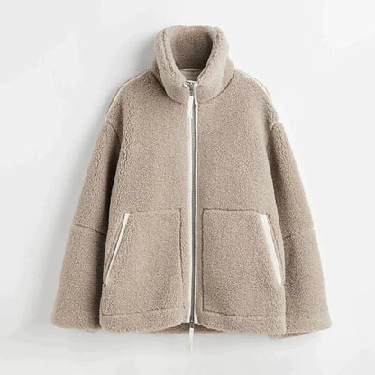 Silvana | Oversized Teddy bunda s vysokým límcem