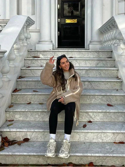 Silvana | Oversized Teddy bunda s vysokým límcem