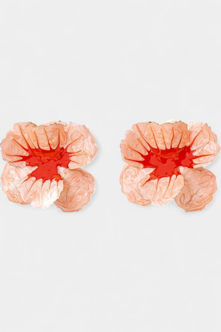 Esperanza | Dámské visací náušnice ve tvaru květiny s texturou