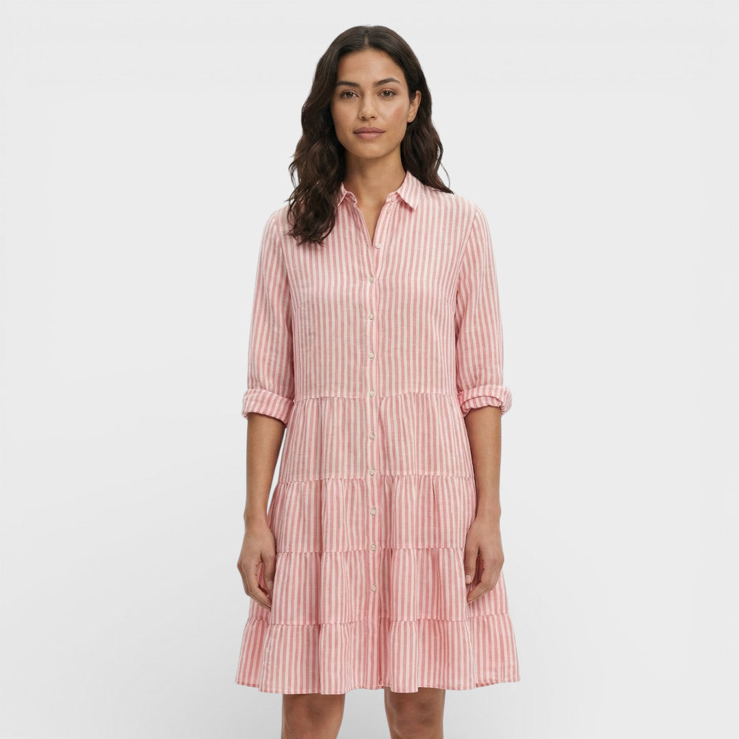 Vestido Midi Rayas Mujer Fluido
