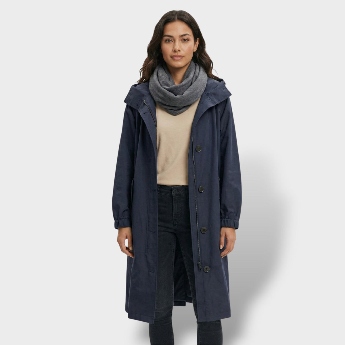 Gabardina Trench Impermeable Beige Mujer