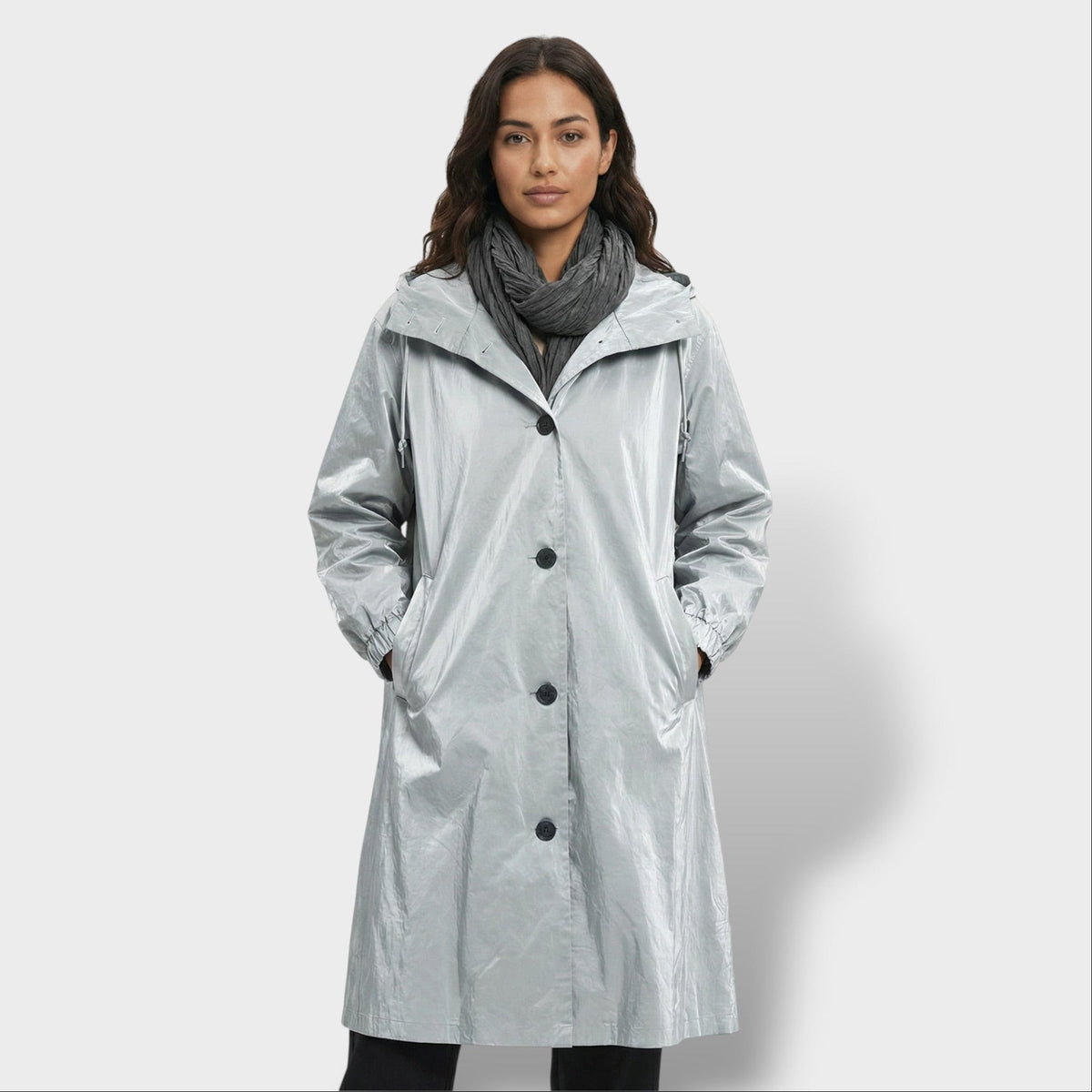 Gabardina Trench Impermeable Beige Mujer