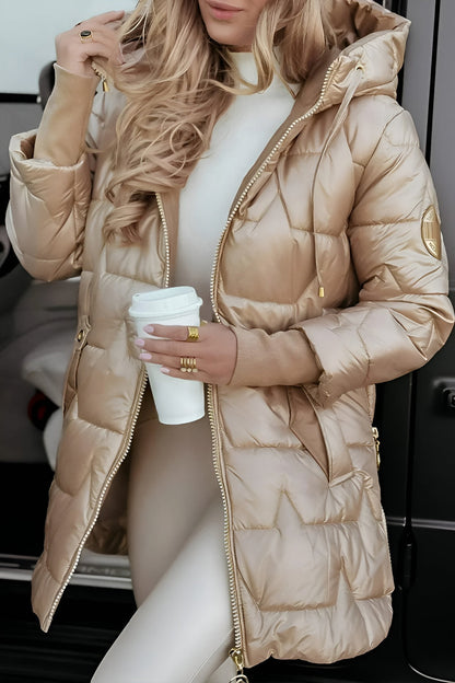 Mageina - Elegantní zimní kabát s kapucí a prošíváním