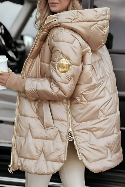 Mageina - Elegantní zimní kabát s kapucí a prošíváním