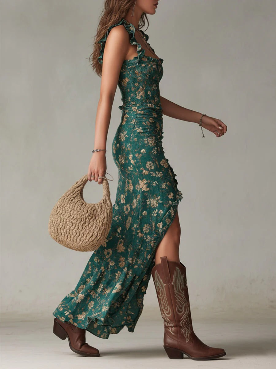 Zara | Retro boho šaty maxi