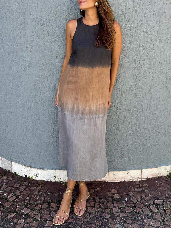 María | Splývavé maxi šaty s elegantním přechodem barev