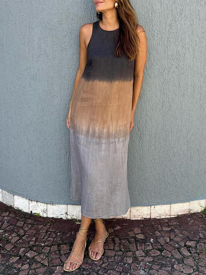 María | Splývavé maxi šaty s elegantním přechodem barev