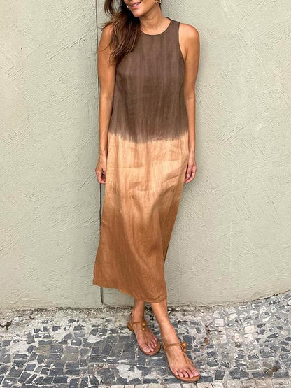 María | Splývavé maxi šaty s elegantním přechodem barev