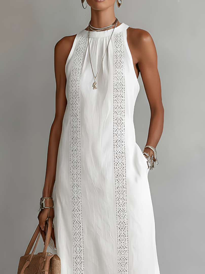 Jimena | Abito Midi con Collo Mao