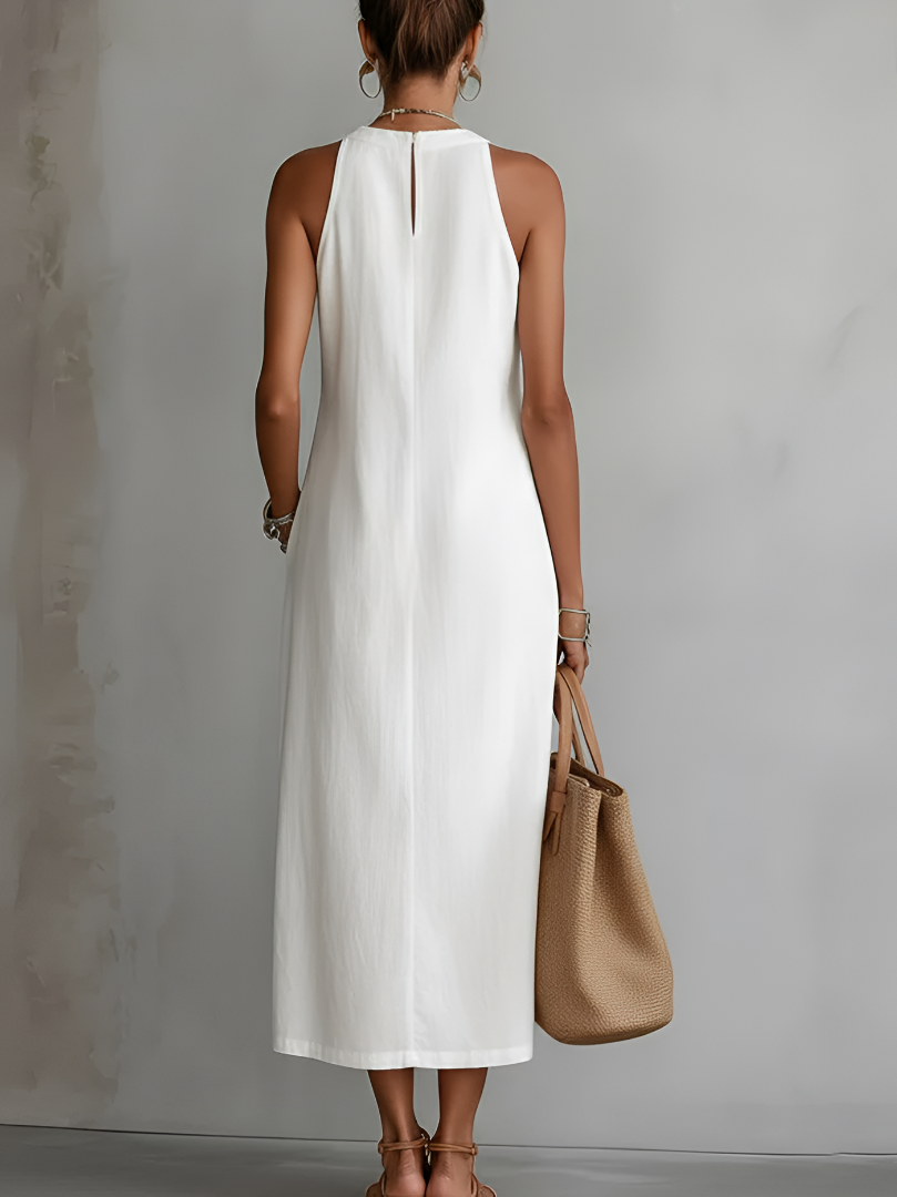 Jimena | Abito Midi con Collo Mao