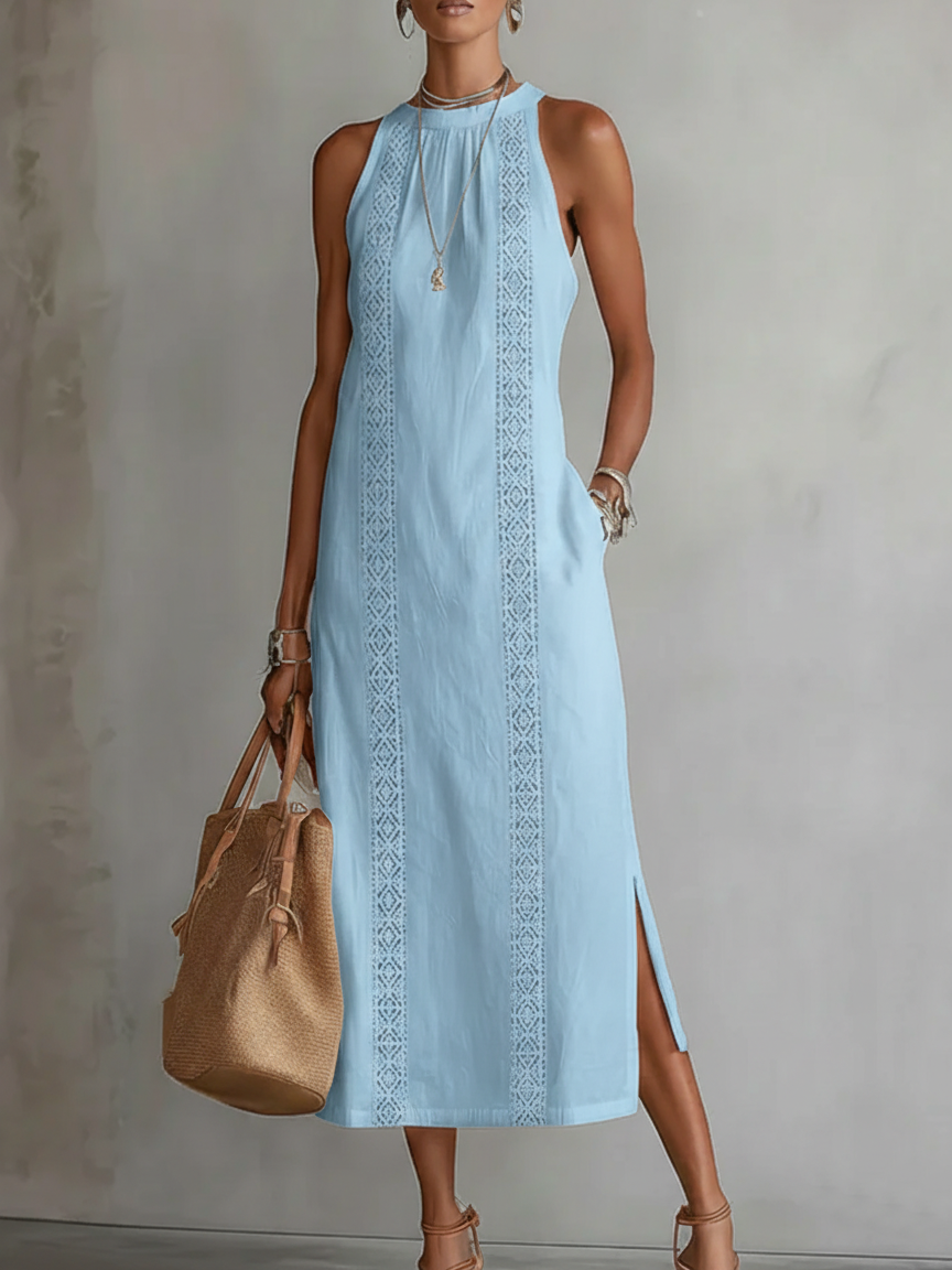 Jimena | Abito Midi con Collo Mao
