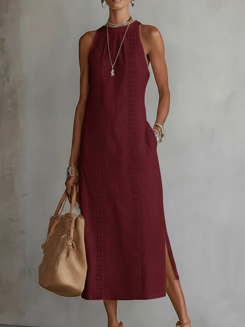 Jimena | Abito Midi con Collo Mao