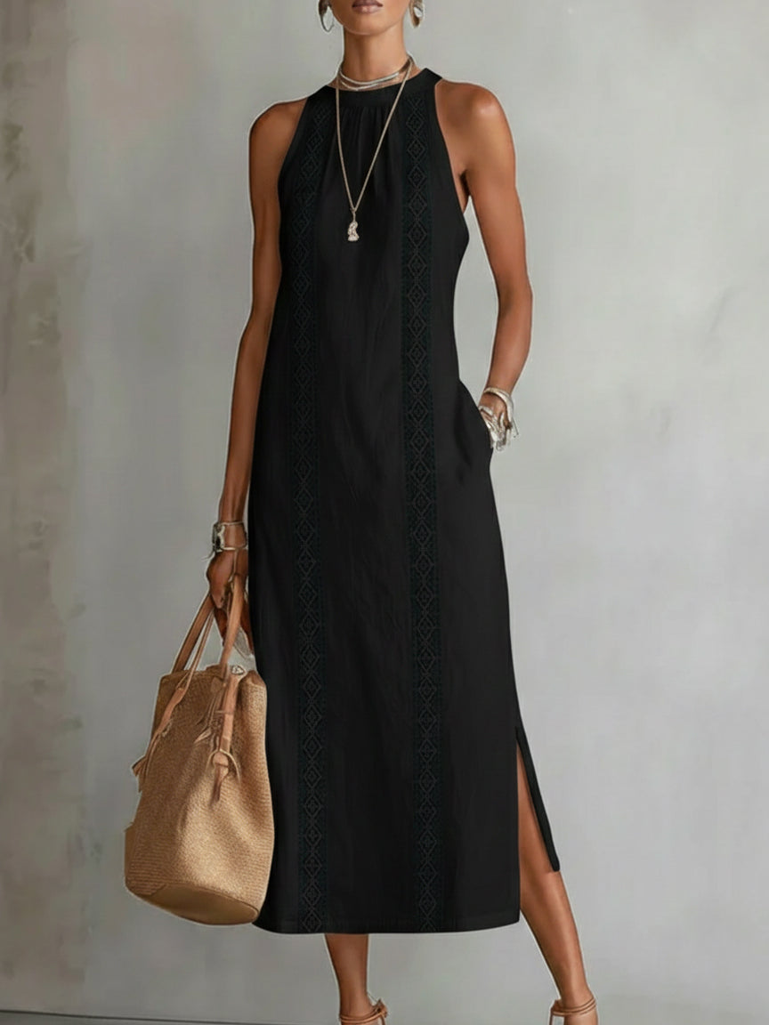 Jimena | Abito Midi con Collo Mao
