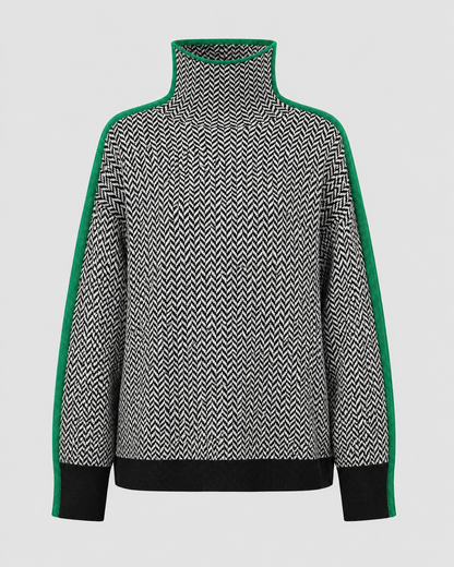 Jersey de mujer de espiga con cuello alto