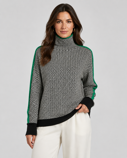 Jersey de mujer de espiga con cuello alto