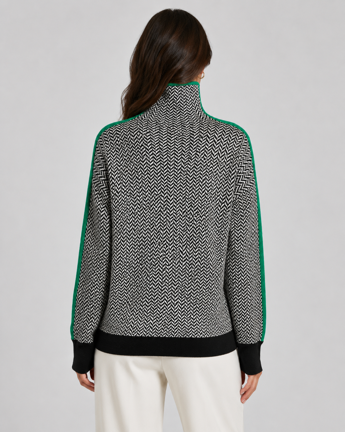 Jersey de mujer de espiga con cuello alto