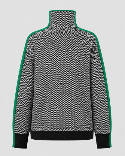 Jersey de mujer de espiga con cuello alto
