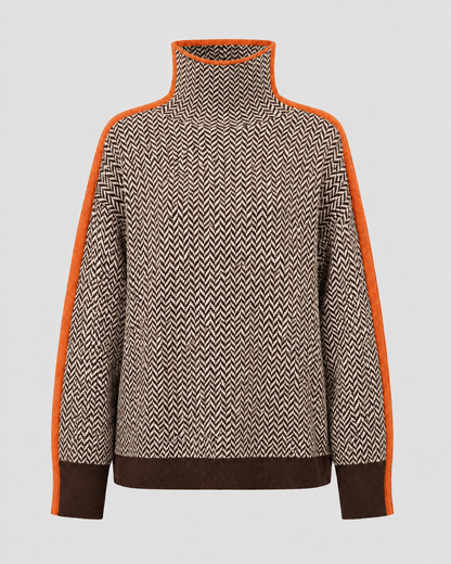 Jersey de mujer de espiga con cuello alto